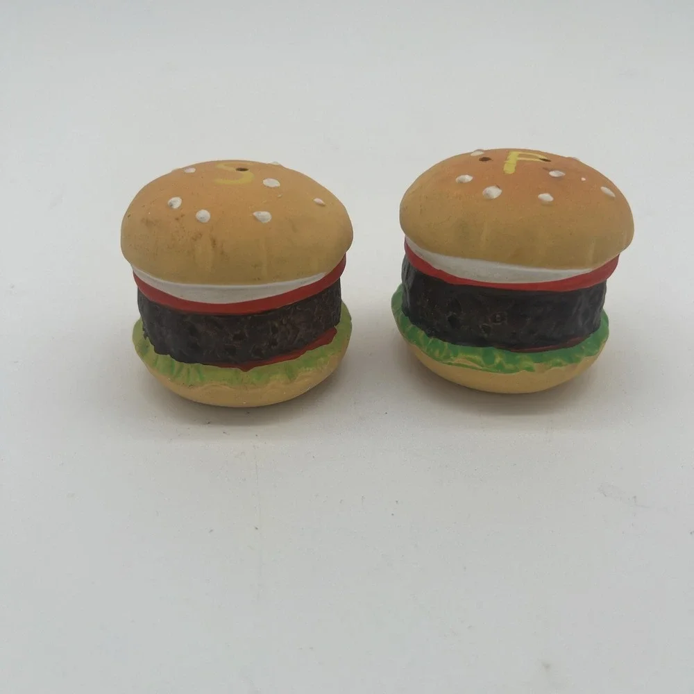 Vintage Hamburger Salt and Pepper Shakers Made In Japan